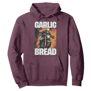 Skeleton Meme Hoodie Garlic Bread Flaming Biker On Fire Funny Edgy Hard Cringe TS02 Maroon Print Your Wear