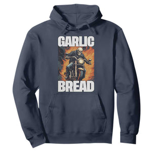 Skeleton Meme Hoodie Garlic Bread Flaming Biker On Fire Funny Edgy Hard Cringe TS02 Navy Print Your Wear