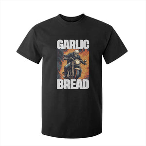 Skeleton Meme T Shirt For Kid Garlic Bread Flaming Biker On Fire Funny Edgy Hard Cringe TS02 Black Print Your Wear