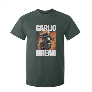 Skeleton Meme T Shirt For Kid Garlic Bread Flaming Biker On Fire Funny Edgy Hard Cringe TS02 Dark Forest Green Print Your Wear