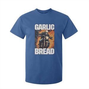 Skeleton Meme T Shirt For Kid Garlic Bread Flaming Biker On Fire Funny Edgy Hard Cringe TS02 Royal Blue Print Your Wear