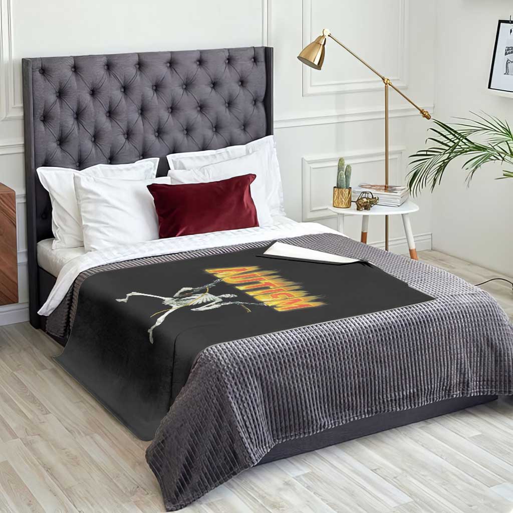Autism Skeleton Throw Blanket Funny Oddly Specific Dank Meme TS02 Print Your Wear