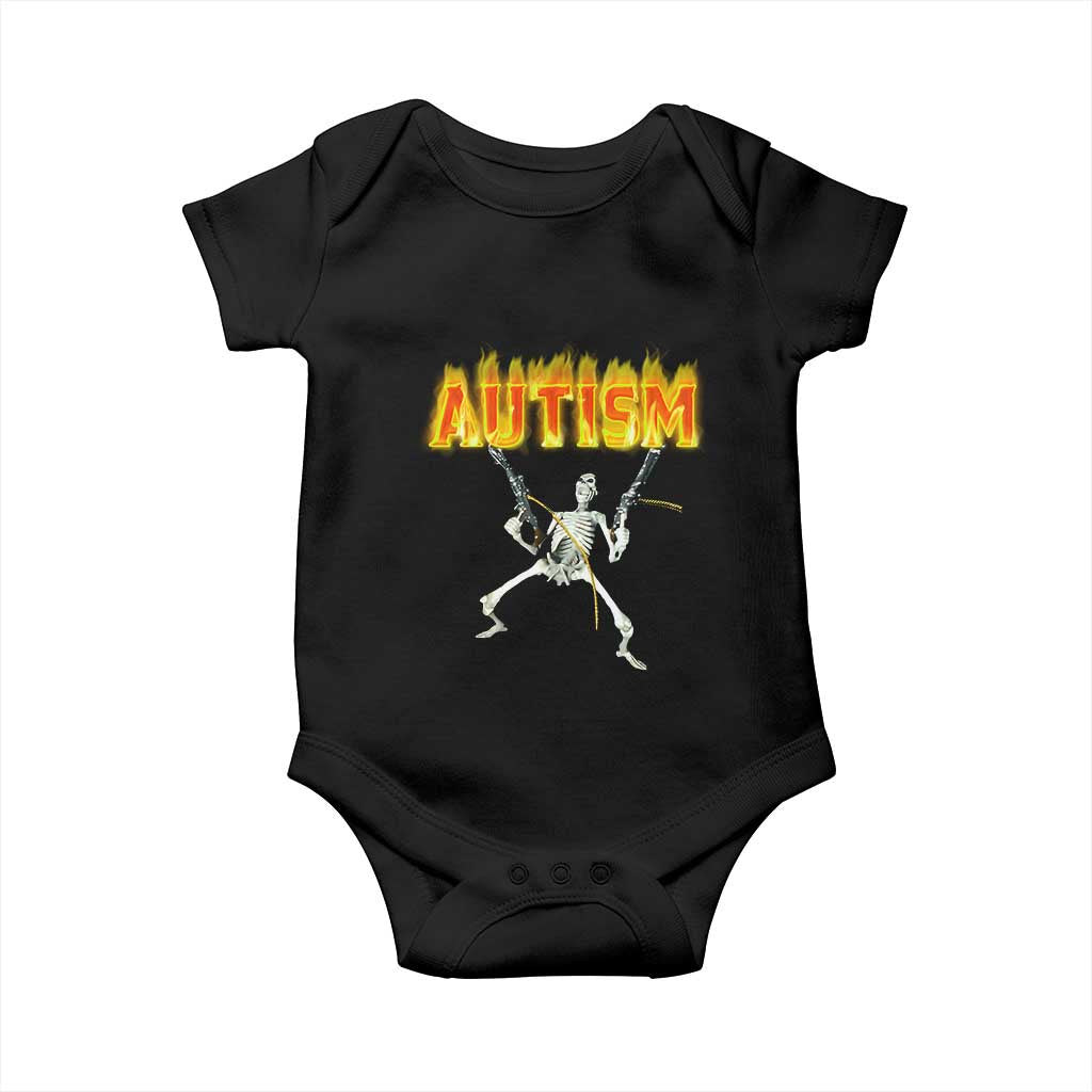 Autism Skeleton Baby Onesie Funny Oddly Specific Dank Meme TS02 Black Print Your Wear