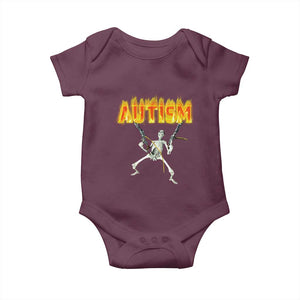 Autism Skeleton Baby Onesie Funny Oddly Specific Dank Meme TS02 Maroon Print Your Wear