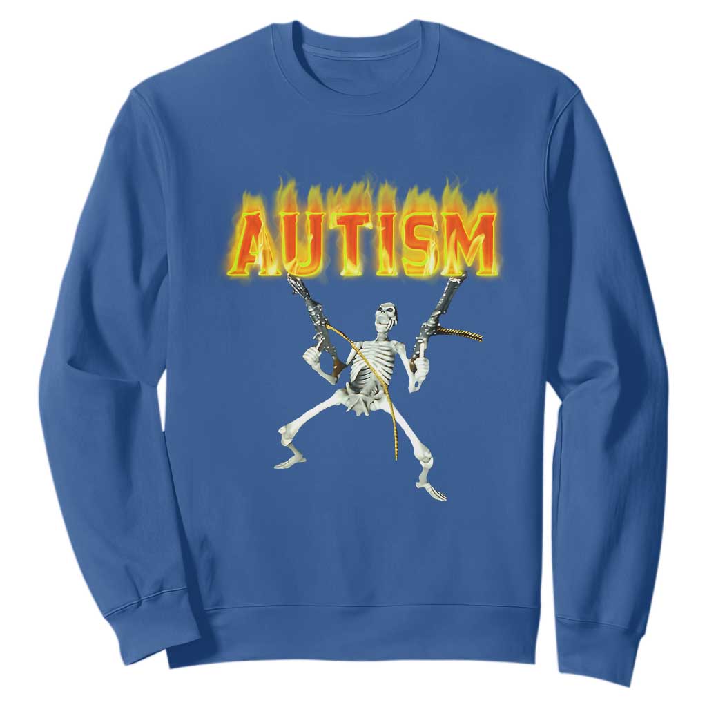 Autism Skeleton Sweatshirt Funny Oddly Specific Dank Meme TS02 Royal Blue Print Your Wear