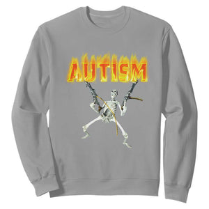 Autism Skeleton Sweatshirt Funny Oddly Specific Dank Meme TS02 Sport Gray Print Your Wear