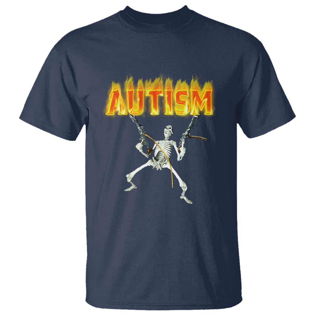 Autism Skeleton T Shirt Funny Oddly Specific Dank Meme TS02 Navy Print Your Wear