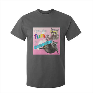 Funny Raccoon Meme T Shirt For Kid I Put The Fun In Dysfunctional TS02 Dark Heather Print Your Wear