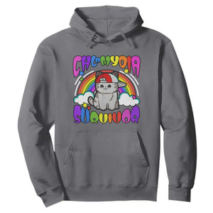 Chlamydia Survivor Cat Meme Hoodie Funny Y2K Inappropriate Humor TS02 Charcoal Print Your Wear