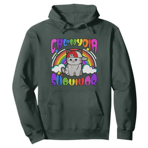 Chlamydia Survivor Cat Meme Hoodie Funny Y2K Inappropriate Humor TS02 Dark Forest Green Print Your Wear