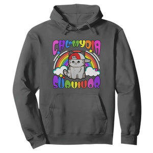 Chlamydia Survivor Cat Meme Hoodie Funny Y2K Inappropriate Humor TS02 Dark Heather Print Your Wear