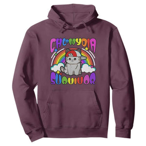 Chlamydia Survivor Cat Meme Hoodie Funny Y2K Inappropriate Humor TS02 Maroon Print Your Wear