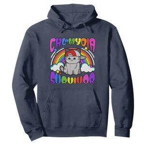 Chlamydia Survivor Cat Meme Hoodie Funny Y2K Inappropriate Humor TS02 Navy Print Your Wear