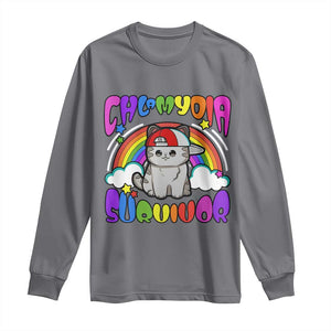 Chlamydia Survivor Cat Meme Long Sleeve Shirt Funny Y2K Inappropriate Humor TS02 Charcoal Print Your Wear