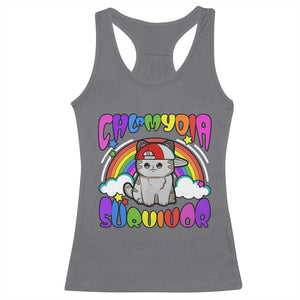 Chlamydia Survivor Cat Meme Racerback Tank Top Funny Y2K Inappropriate Humor TS02 Charcoal Print Your Wear