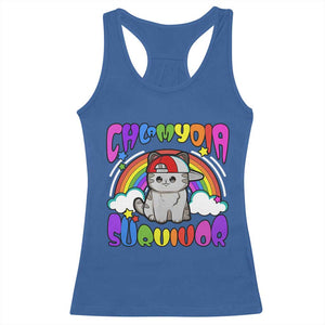 Chlamydia Survivor Cat Meme Racerback Tank Top Funny Y2K Inappropriate Humor TS02 Royal Blue Print Your Wear