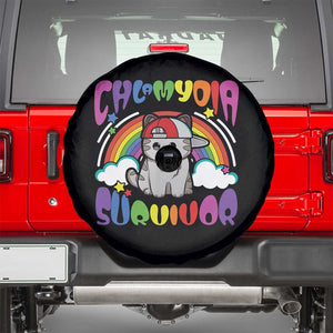 Chlamydia Survivor Cat Meme Spare Tire Cover Funny Y2K Inappropriate Humor TS02 Black Print Your Wear