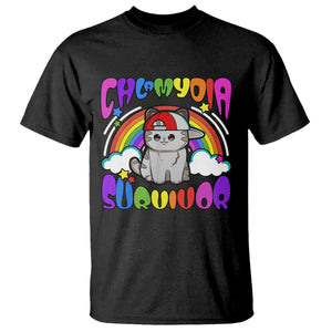 Chlamydia Survivor Cat Meme T Shirt Funny Y2K Inappropriate Humor TS02 Black Print Your Wear