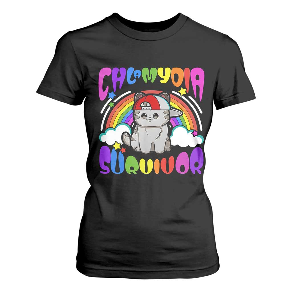 Chlamydia Survivor Cat Meme T Shirt For Women Funny Y2K Inappropriate Humor TS02 Black Print Your Wear