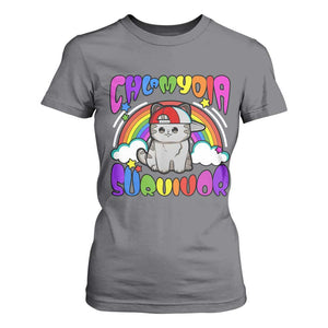 Chlamydia Survivor Cat Meme T Shirt For Women Funny Y2K Inappropriate Humor TS02 Charcoal Print Your Wear