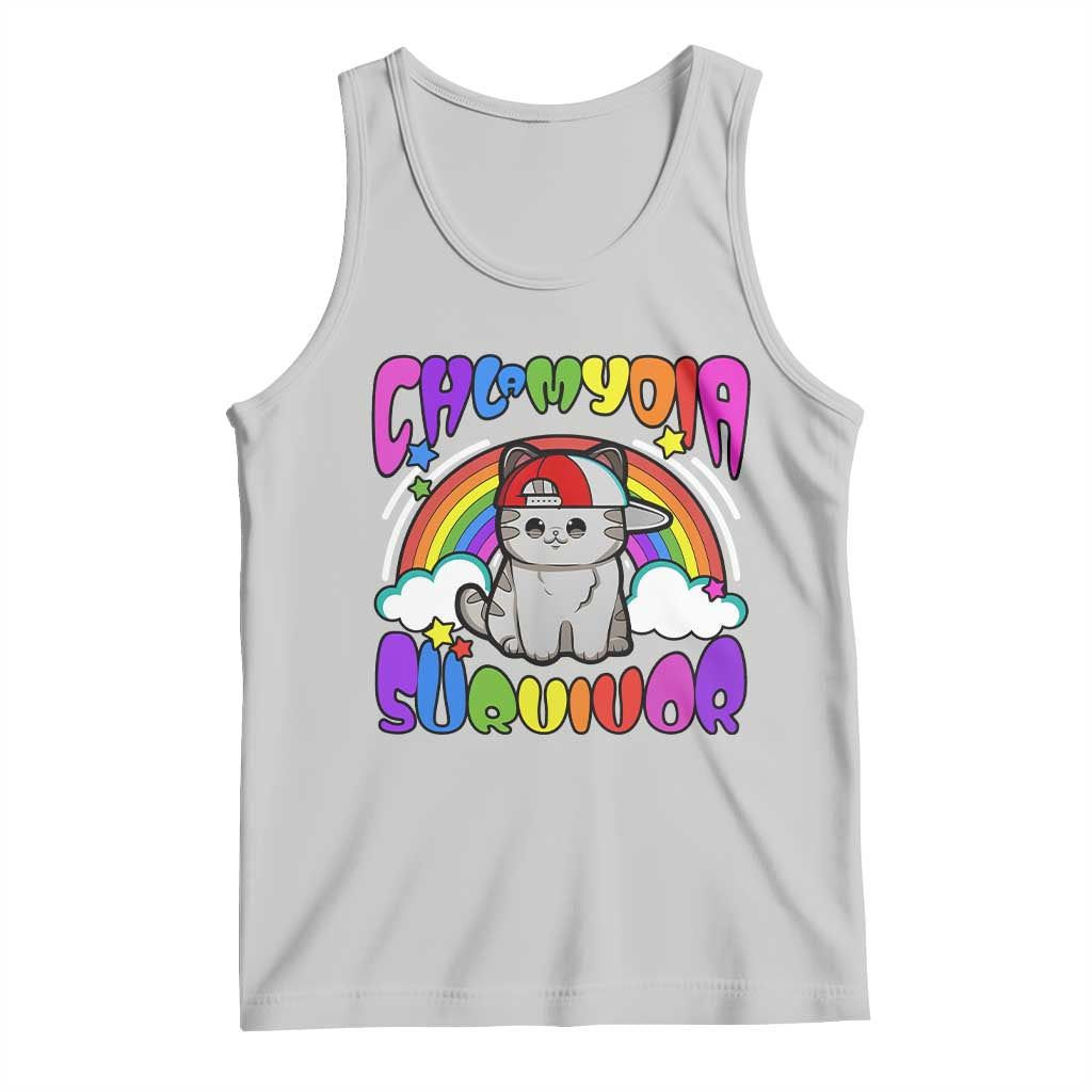 Chlamydia Survivor Cat Meme Tank Top Funny Y2K Inappropriate Humor TS02 Ash Print Your Wear