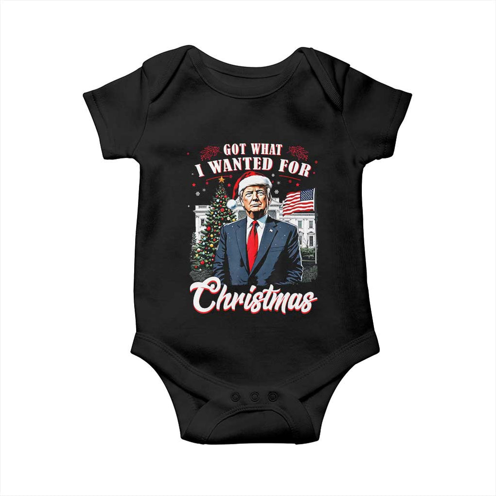 Christmas Trump Baby Onesie Got What I Wanted For Xmas 2024 President American Flag TS02 Black Print Your Wear