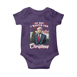 Christmas Trump Baby Onesie Got What I Wanted For Xmas 2024 President American Flag TS02 Purple Print Your Wear