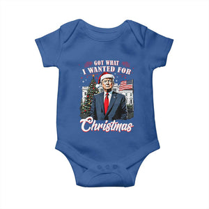 Christmas Trump Baby Onesie Got What I Wanted For Xmas 2024 President American Flag TS02 Royal Blue Print Your Wear