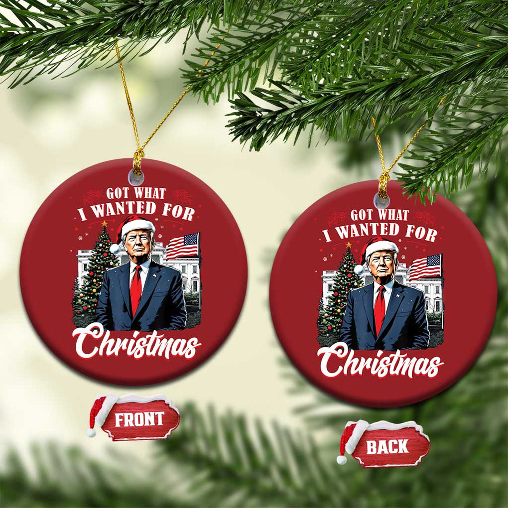 Xmas Trump Christmas Ornament Got What I Wanted Fot Xmas 2024 President American Flag TS02 Circle Red Print Your Wear