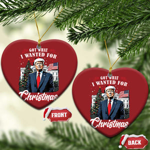 Xmas Trump Christmas Ornament Got What I Wanted Fot Xmas 2024 President American Flag TS02 Heart Red Print Your Wear