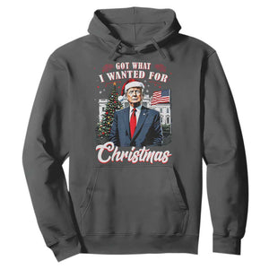 Christmas Trump Hoodie Got What I Wanted For Xmas 2024 President American Flag TS02 Dark Heather Print Your Wear