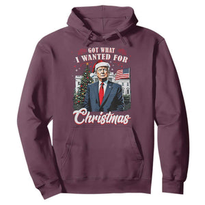 Christmas Trump Hoodie Got What I Wanted For Xmas 2024 President American Flag TS02 Maroon Print Your Wear