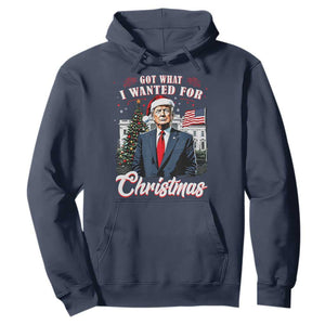 Christmas Trump Hoodie Got What I Wanted For Xmas 2024 President American Flag TS02 Navy Print Your Wear