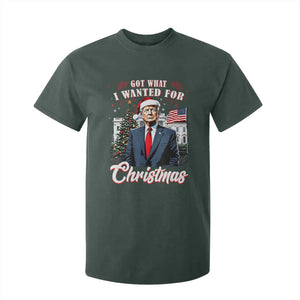 Christmas Trump T Shirt For Kid Got What I Wanted For Xmas 2024 President American Flag TS02 Dark Forest Green Print Your Wear