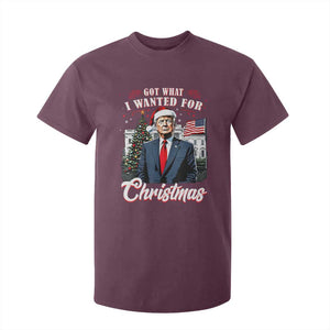 Christmas Trump T Shirt For Kid Got What I Wanted For Xmas 2024 President American Flag TS02 Maroon Print Your Wear