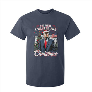 Christmas Trump T Shirt For Kid Got What I Wanted For Xmas 2024 President American Flag TS02 Navy Print Your Wear