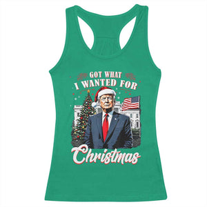 Christmas Trump Racerback Tank Top Got What I Wanted For Xmas 2024 President American Flag TS02 Irish Green Print Your Wear