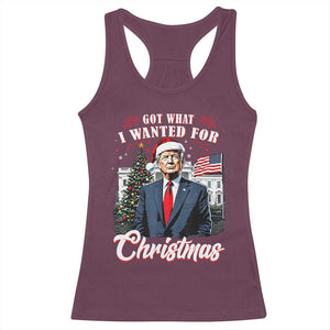 Christmas Trump Racerback Tank Top Got What I Wanted For Xmas 2024 President American Flag TS02 Maroon Print Your Wear