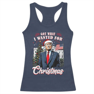 Christmas Trump Racerback Tank Top Got What I Wanted For Xmas 2024 President American Flag TS02 Navy Print Your Wear