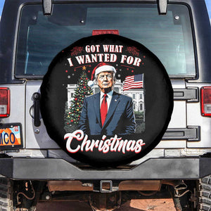 Christmas Trump Spare Tire Cover Got What I Wanted Fot Xmas 2024 President American Flag TS02 No hole Black Print Your Wear