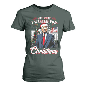 Christmas Trump T Shirt For Women Got What I Wanted For Xmas 2024 President American Flag TS02 Dark Forest Green Print Your Wear