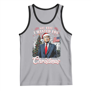 Christmas Trump Tank Top Got What I Wanted Fot Xmas 2024 President American Flag TS02 Athletic Heather Black Print Your Wear