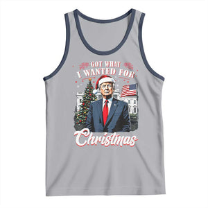 Christmas Trump Tank Top Got What I Wanted Fot Xmas 2024 President American Flag TS02 Athletic Heather Navy Print Your Wear