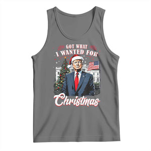 Christmas Trump Tank Top Got What I Wanted Fot Xmas 2024 President American Flag TS02 Black Heather Print Your Wear