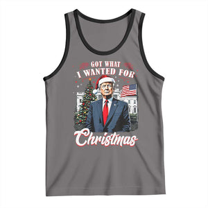 Christmas Trump Tank Top Got What I Wanted Fot Xmas 2024 President American Flag TS02 Deep Heather Black Print Your Wear