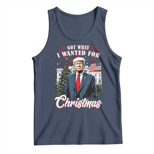 Christmas Trump Tank Top Got What I Wanted Fot Xmas 2024 President American Flag TS02 Navy Print Your Wear