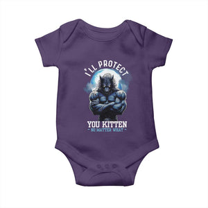 Funny Alpha Wolf Meme Baby Onesie I'll Protect You Kitten No Matter What Literally Me Male Werewolf TS02 Purple Print Your Wear