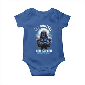 Funny Alpha Wolf Meme Baby Onesie I'll Protect You Kitten No Matter What Literally Me Male Werewolf TS02 Royal Blue Print Your Wear