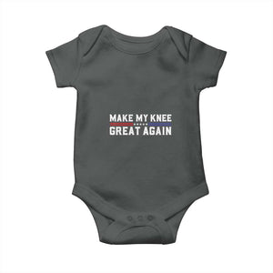 Funny Broken Knee Surgery Baby Onesie Make My Knee Great Again Recovery TS02 Dark Heather Print Your Wear