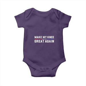 Funny Broken Knee Surgery Baby Onesie Make My Knee Great Again Recovery TS02 Purple Print Your Wear